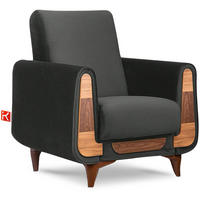 SESSEL GUSTAVO mit Armlehnen, Grau - Anthrazit/Braun, Holz/Holzwerkstoff (83/95/92cm) - KONSIMO®