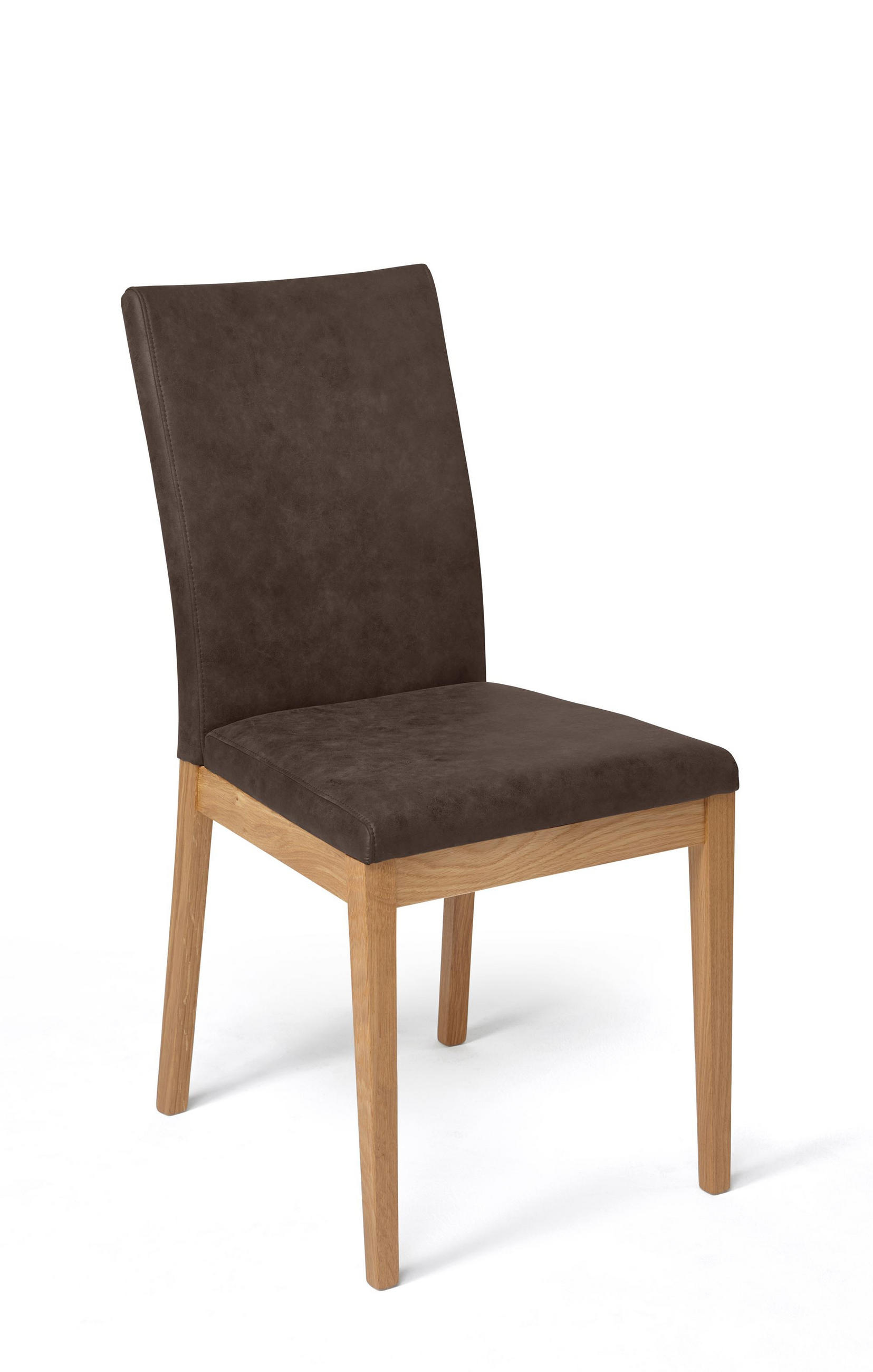 ESSZIMMERSTUHL 2er-Set Delfi 1 Wildeiche Massiv/Microfaser Braun - Braun, Holz (46/95/60cm) - 58aufmkessel