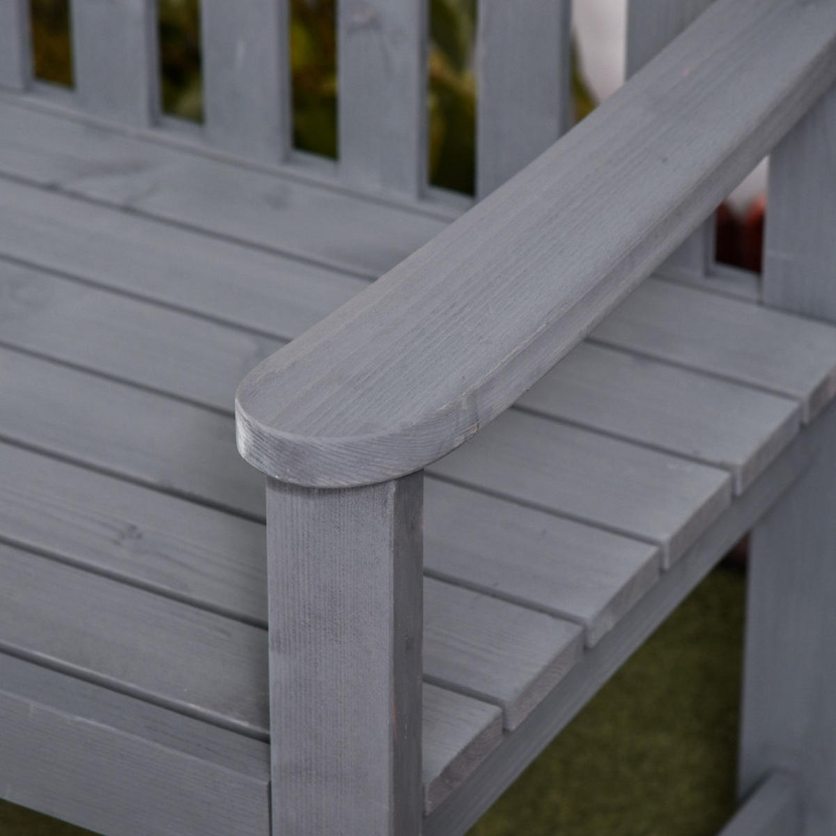 GARTENBANK 2 Sitzer Holz 143x51x85 cm grau - Grau, Holz (143/85/51cm) - LEBENLANG