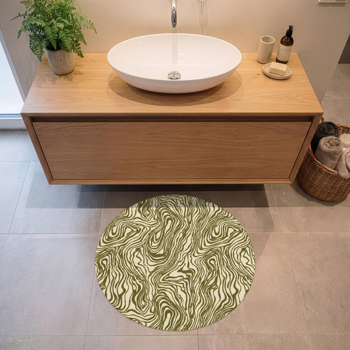 KOUPELNOVÁ PŘEDLOŽKA Abstraktní - Mramor - Zelený 70x70 cm - tmavě zelená, textil/plast (70/70cm)