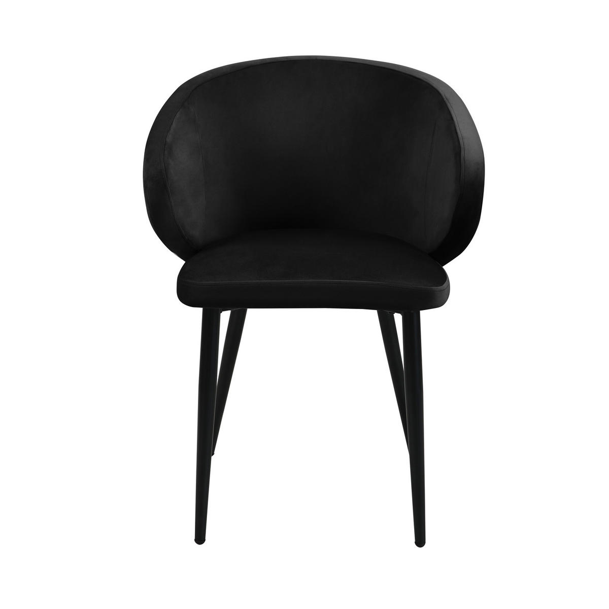 ESSZIMMERSTÜHLE AUDREY (2er Set) - Schwarz, Textil/Metall (57/77/56cm) - SVITA