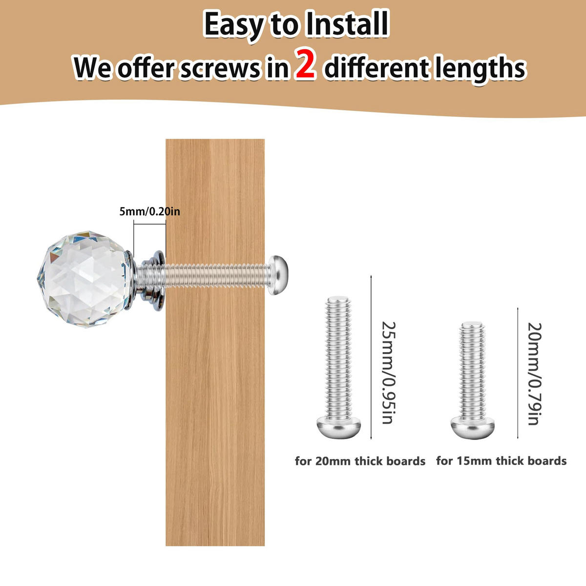 SCHRANKKNOPF Kristall 12er-Set - Transparent, Kunststoff (4/4/0.3cm)