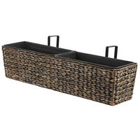 BLUMENTOPF braun rechteckig 80/20/18 cm Kawala - Braun, Naturmaterialien (20cm) - Beliani