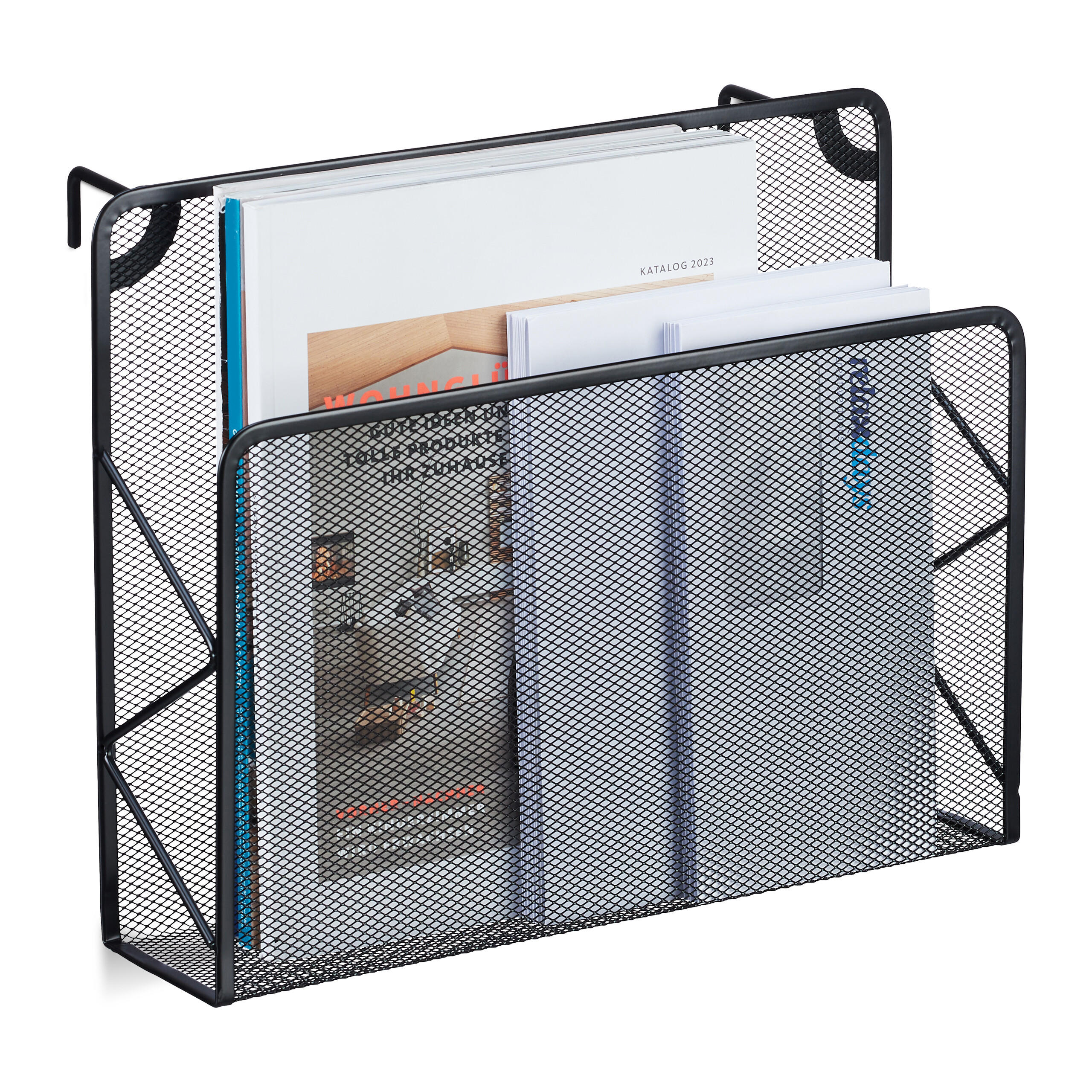 SUPORT REVISTE Negru metal de perete 28x35,5 cm