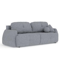 SCHLAFSOFA Loca Grau Webstoff - Schwarz/Grau, Holz/Holzwerkstoff (248/92/103cm) - Maison de Reve