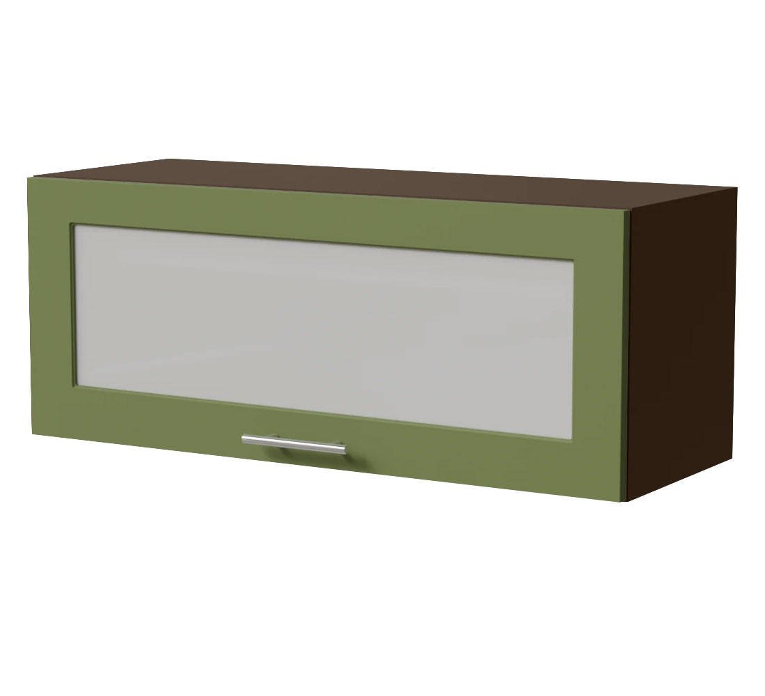 KLAPPHÄNGESCHRANK Brerra W4BS/90 WKF Lava / RAL 6025 farngrün Matt 90 / 32,5 / 36cm - Dunkelgrau/Grün, Holz/Holzwerkstoff (90/36/32.5cm) - Feldmann-Wohnen