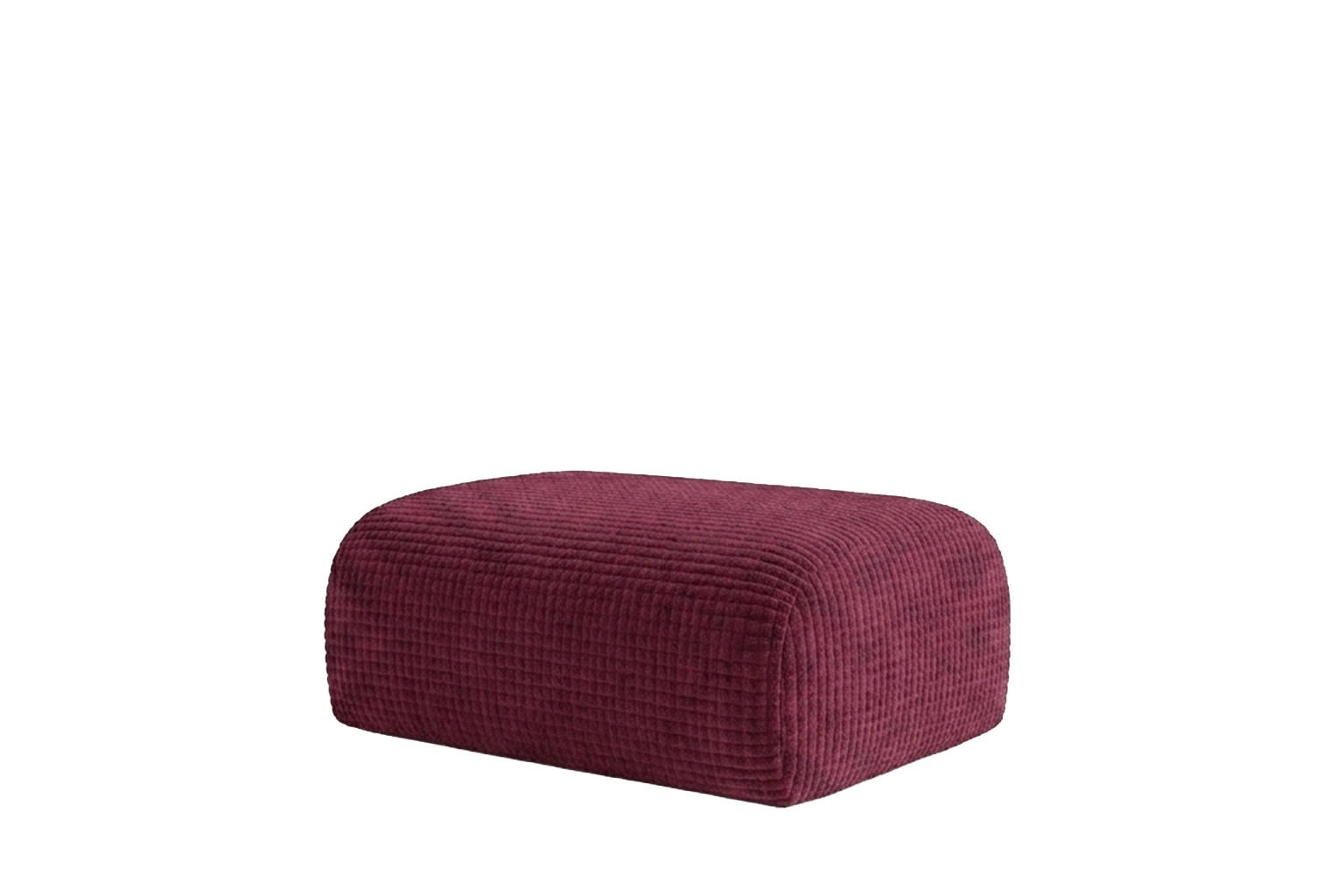 HOCKER, Sitzhocker, Chenille-Stoff Cremona, Rotwein, GRETA - Weinrot, Holz (91/40/89cm) - Kaiser Möbel