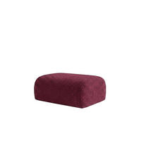 HOCKER, Sitzhocker, Chenille-Stoff Cremona, Rotwein, GRETA - Weinrot, Holz (91/40/89cm) - Kaiser Möbel