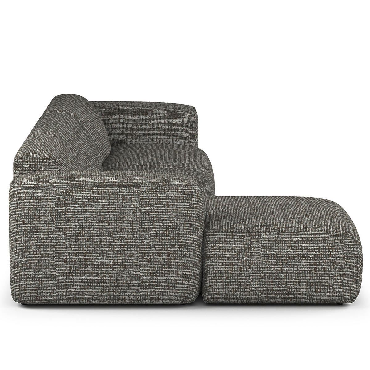 3-SITZER ECKSOFA mit Longchair - Schwarz/Grau, Kunststoff/Textil (317/173cm) - home24