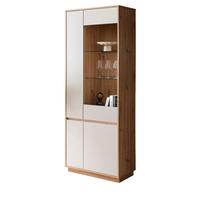 VITRINE Kaschmir, Eiche Artisan 75 cm, Vitrinenschrank mit Soft-Close - Kaschmir/Eiche Artisan, Glas/Holzwerkstoff (75/205/40cm) - Furn.Design