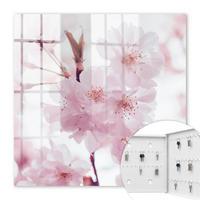 SCHLÜSSELBOX Weiß 30x30 cm – Türöffnung nach rechts - Kirschblüten - Pink, Metall (30/30/5cm) - TULUP