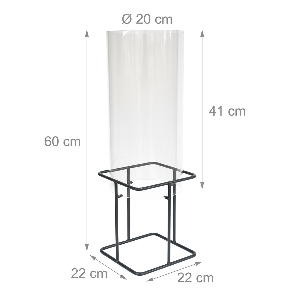 FISCHSÄULE - Transparent, Kunststoff/Metall (22/22/60cm) - Relaxdays