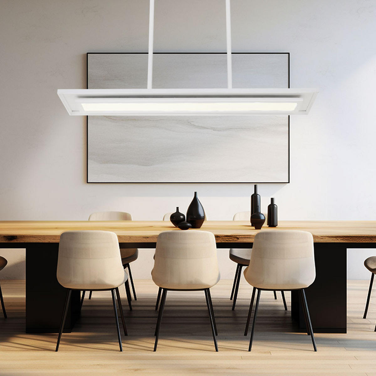 LED HÄNGELEUCHTE Murphy Weiß - Weiß, Metall (85/19/52cm) - Globo Lighting