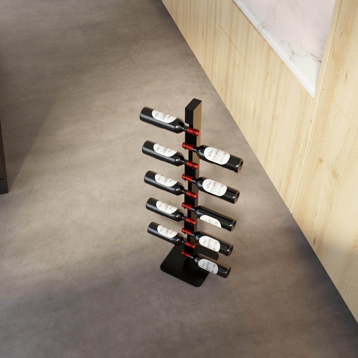 WEINREGAL Douro Metall,Schwarz, Für 12 Weinflaschen 110/26/26cm - Schwarz, Metall (26/110/26cm) - Metalo Pro