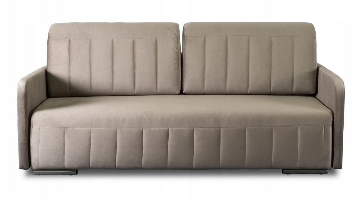 SCHLAFSOFA LUMO Schlaffunktion Zweisitzer beige - Bronzefarben, Holz/Textil (204/91/96cm) - makarowski meble