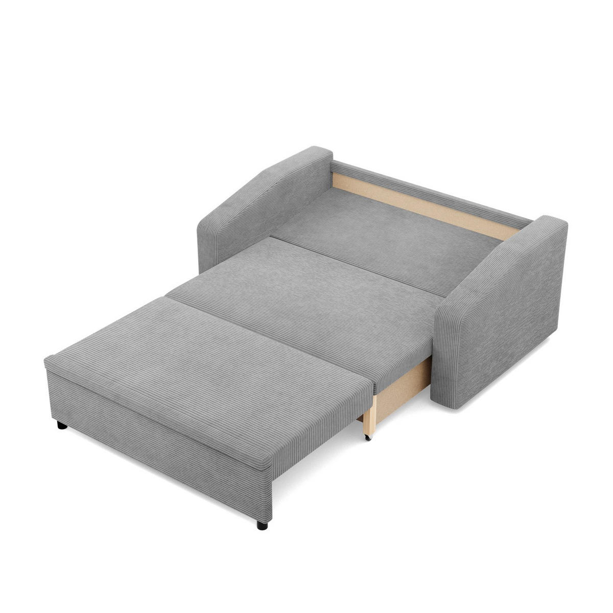 SOFA 2-SITZER MIT SCHLAFFUNKTION NEO, Cord - Grau - Hellgrau, Textil (148/90/87cm)