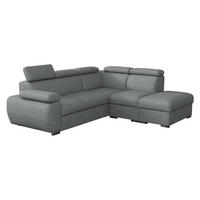 ECKSOFA Boston 2RR1P, Seite: Rechts 2R+R+1P(65)+PUFAP - Silberfarben/Graphitfarben, Holz/Textil (260/230cm) - MIRJAN24