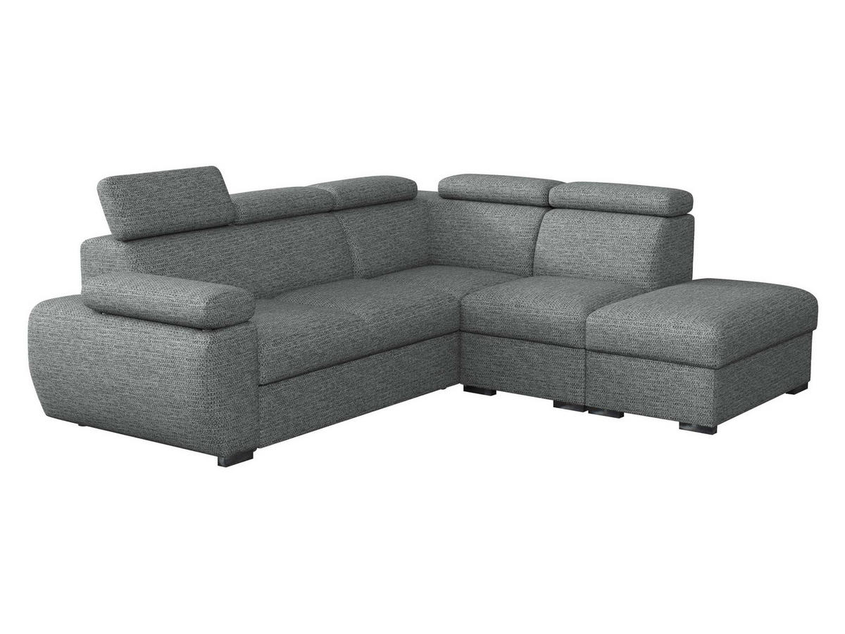 ECKSOFA Boston 2RR1P, Seite: Rechts 2R+R+1P(65)+PUFAP - Silberfarben/Graphitfarben, Holz/Textil (260/230cm) - MIRJAN24