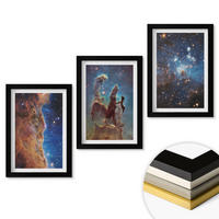 WANDBILDER 3er-Set - 20x30 cm Schwarzer Rahmen - Weltraumlandschaften von Galaxien - Schwarz, Kunststoff (20/30cm) - ArtPrintCave