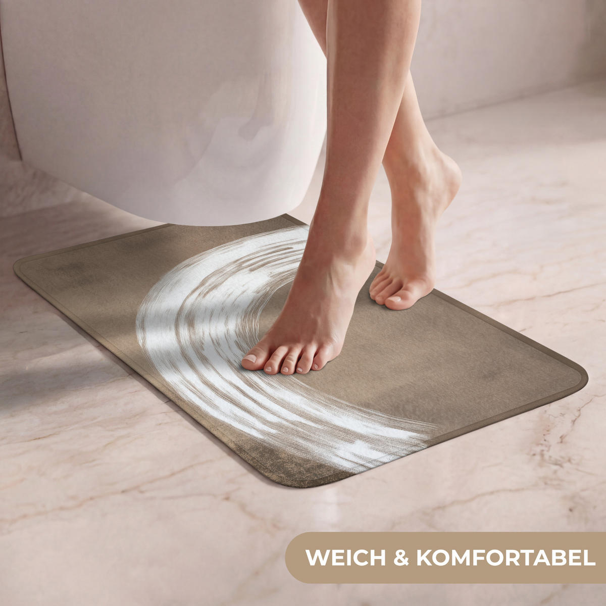 WC PŘEDLOŽKA Barva - hnědá - Japandi 40x60 cm - barva mokka, textil/plast (40/1cm) - OnlyWow