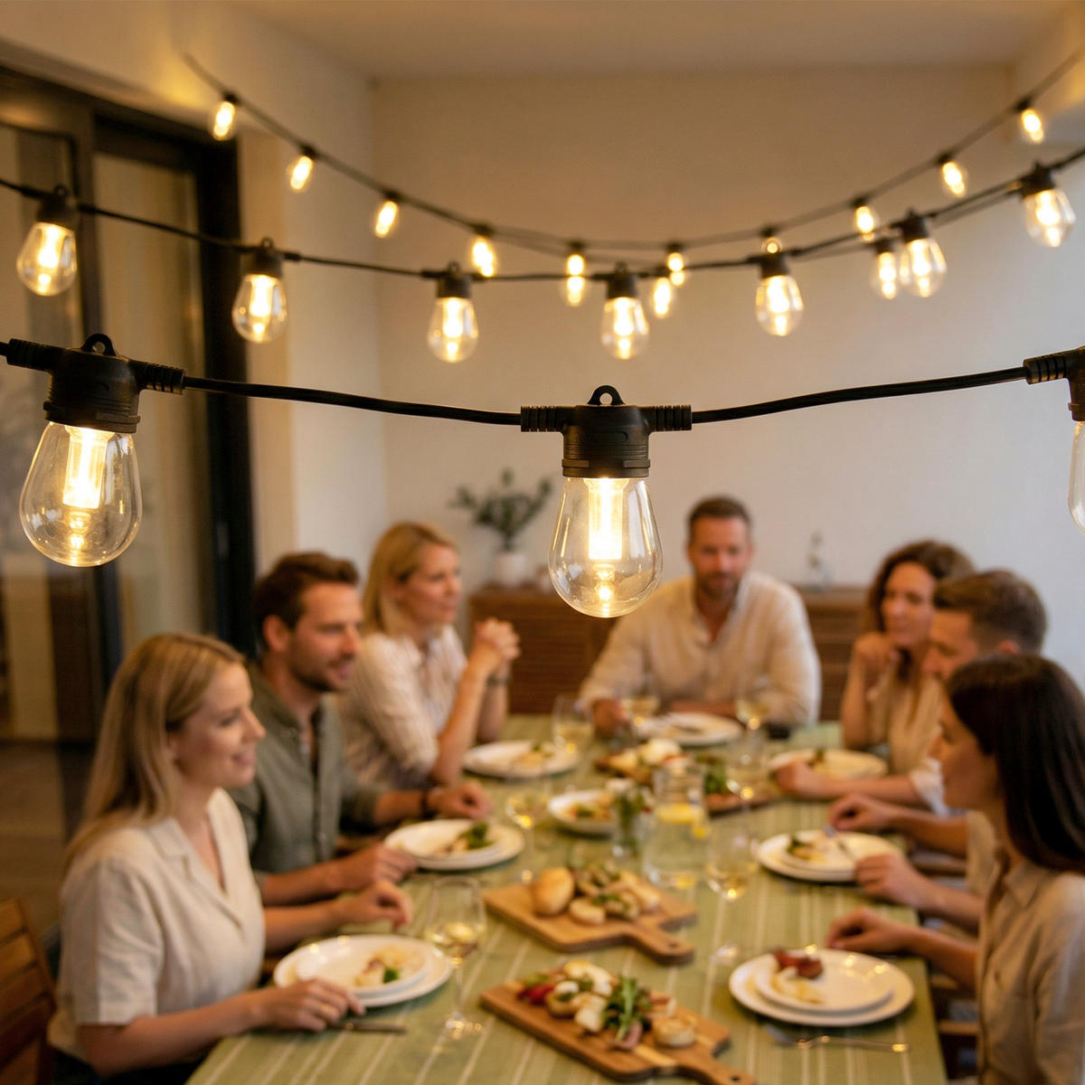 LICHTERKETTE mit Fernbedienung Schwarz 16,8 m - Schwarz, Kunststoff (1680cm) - HOMCOM