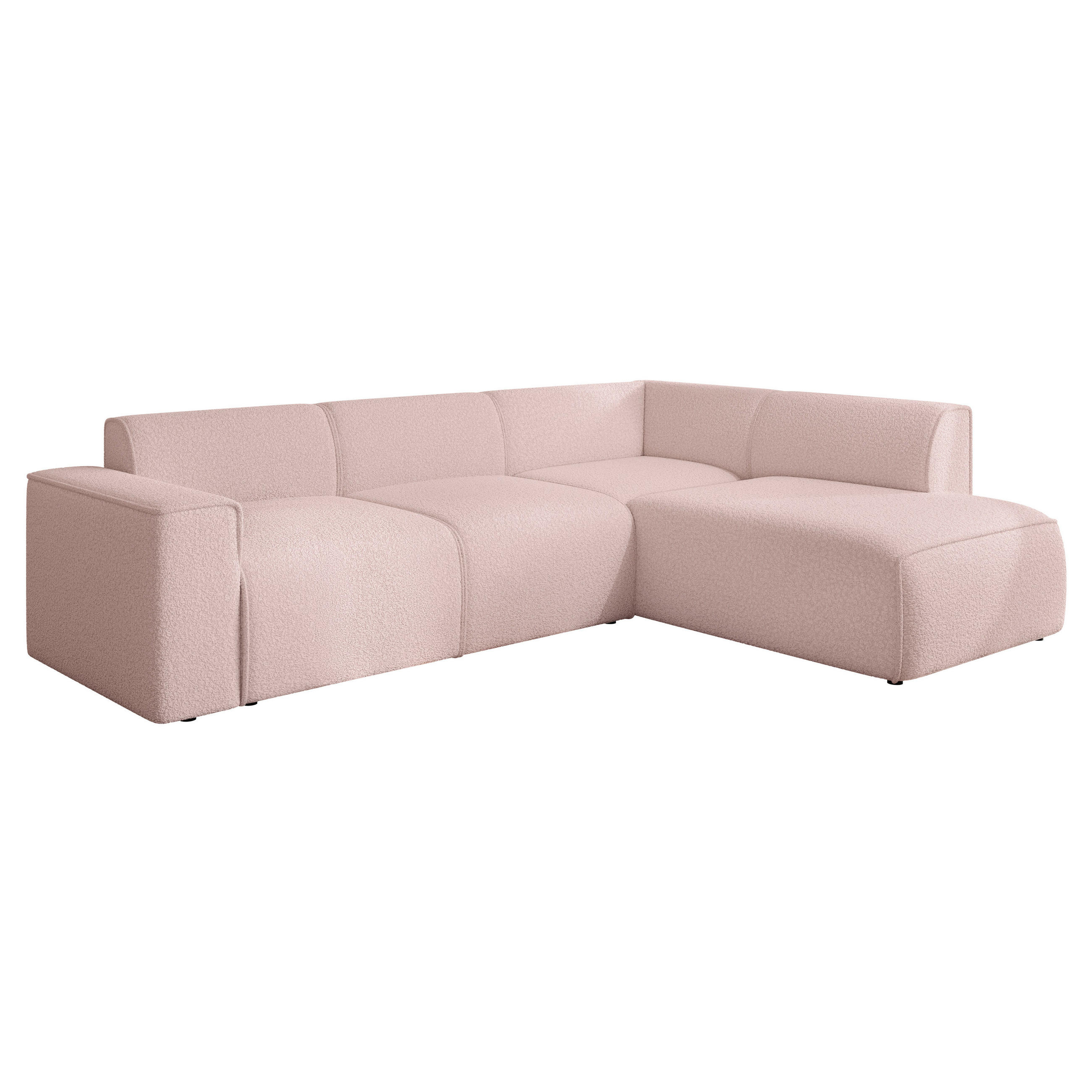 ECKSOFA ZAVO Feiner Mischstoff in Rosa - Rosa, Holzwerkstoff/Kunststoff (310/218cm) - Idohome