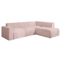ECKSOFA ZAVO Feiner Mischstoff in Rosa - Rosa, Holzwerkstoff/Kunststoff (310/218cm) - Idohome