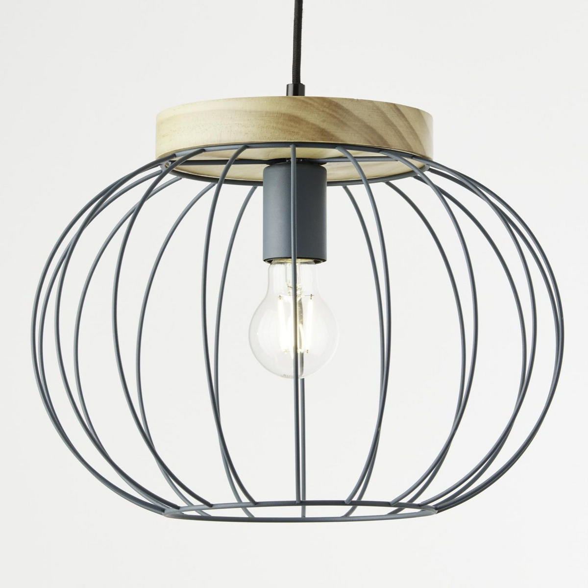 PENDELLEUCHTE Sorana 99234/73 - Chromfarben, Holz (35.5/35.5/130cm) - Brilliant