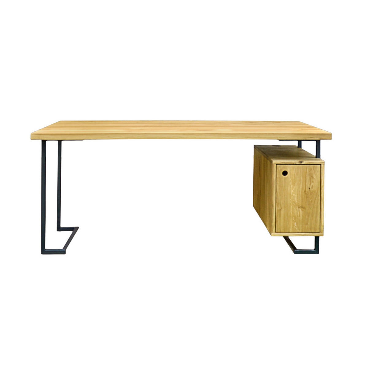 SCHREIBTISCH im Industriestil für das Arbeitszimmer oder Kanzlei OLIMPIA - Eichefarben, Holz (70/140/75cm) - Rawood Furniture