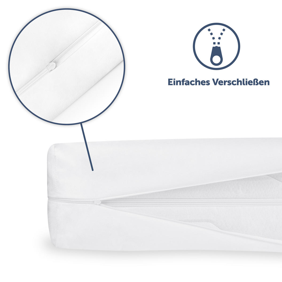 ALLERGIKER MATRATZENBEZUG - 1er Set - 90x220x20cm Matratze - Weiß, Textil (90/220cm) - Blumtal