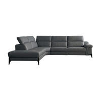ECKSOFA Texas Echtleder Anthrazit - Anthrazit, Leder/Metall (274/238cm)