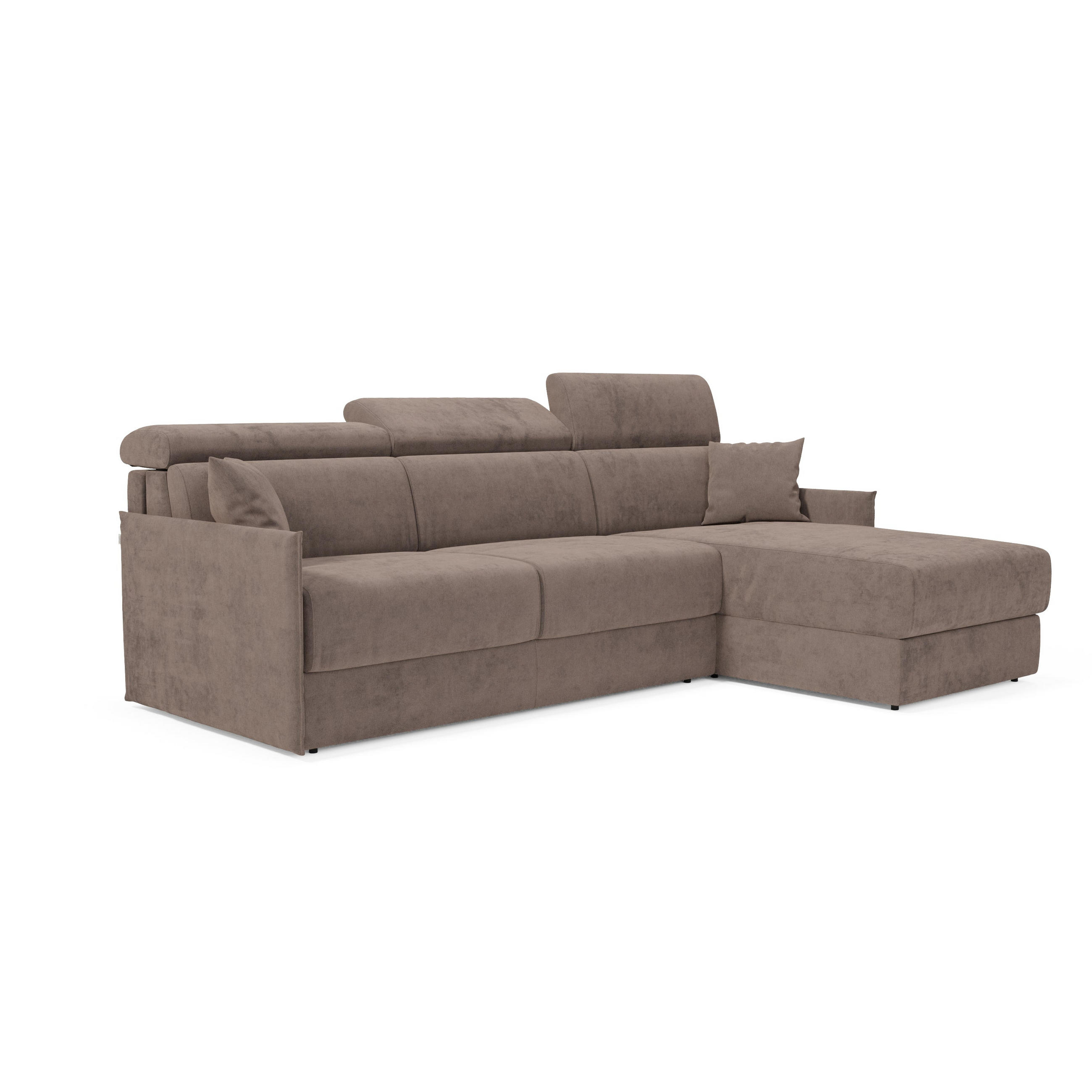 ECKSOFA Miryam - Braun, Metall (272/98cm) - Divani.store