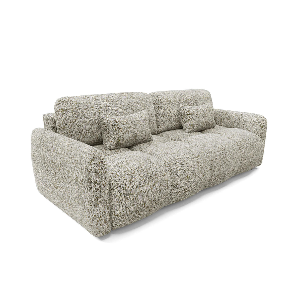 SOFA Vittoria 3 Sitzplätze Grau meliert - Grau, Holz (236/95/121cm) - Petits-meubles