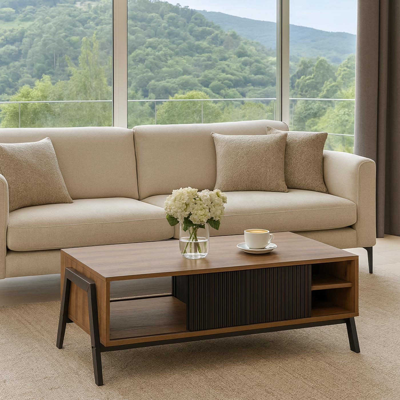 COUCHTISCH Beige - Beige, Holzwerkstoff (60/120/42cm) - MCW