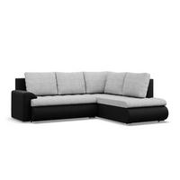 ECKSOFA RECHTS MIT SCHLAFFUNKTION FORESTA, Grau + Schwarz - Schwarz/Grau, Textil (230/200cm) - Mebligo