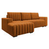 ECKSOFA Hugo, Seite: Links - Dunkelbraun/Orange, Holz/Textil (240/140cm)