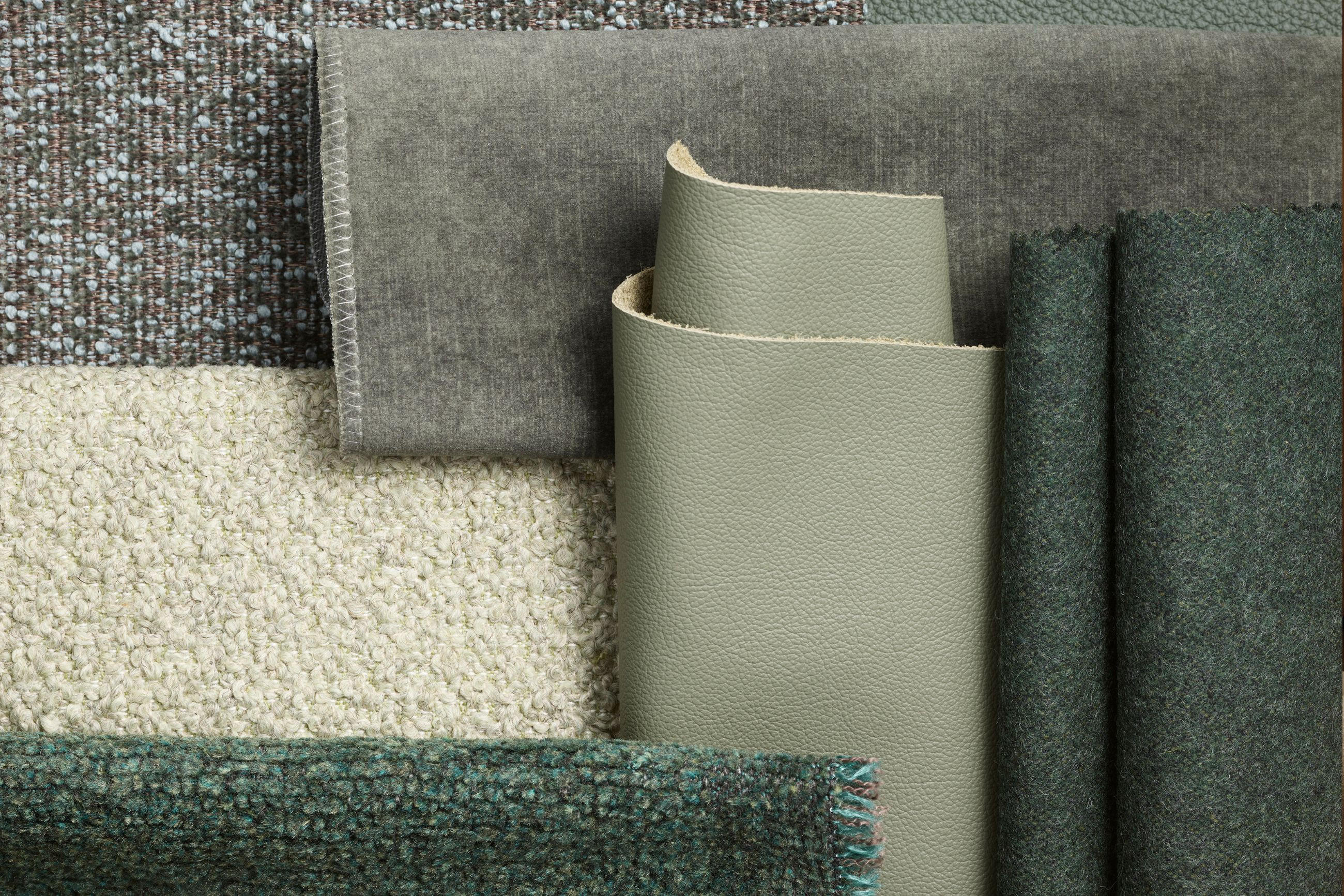 Nahaufnahme von STRESSLESS-Textilien in Trendfarben.