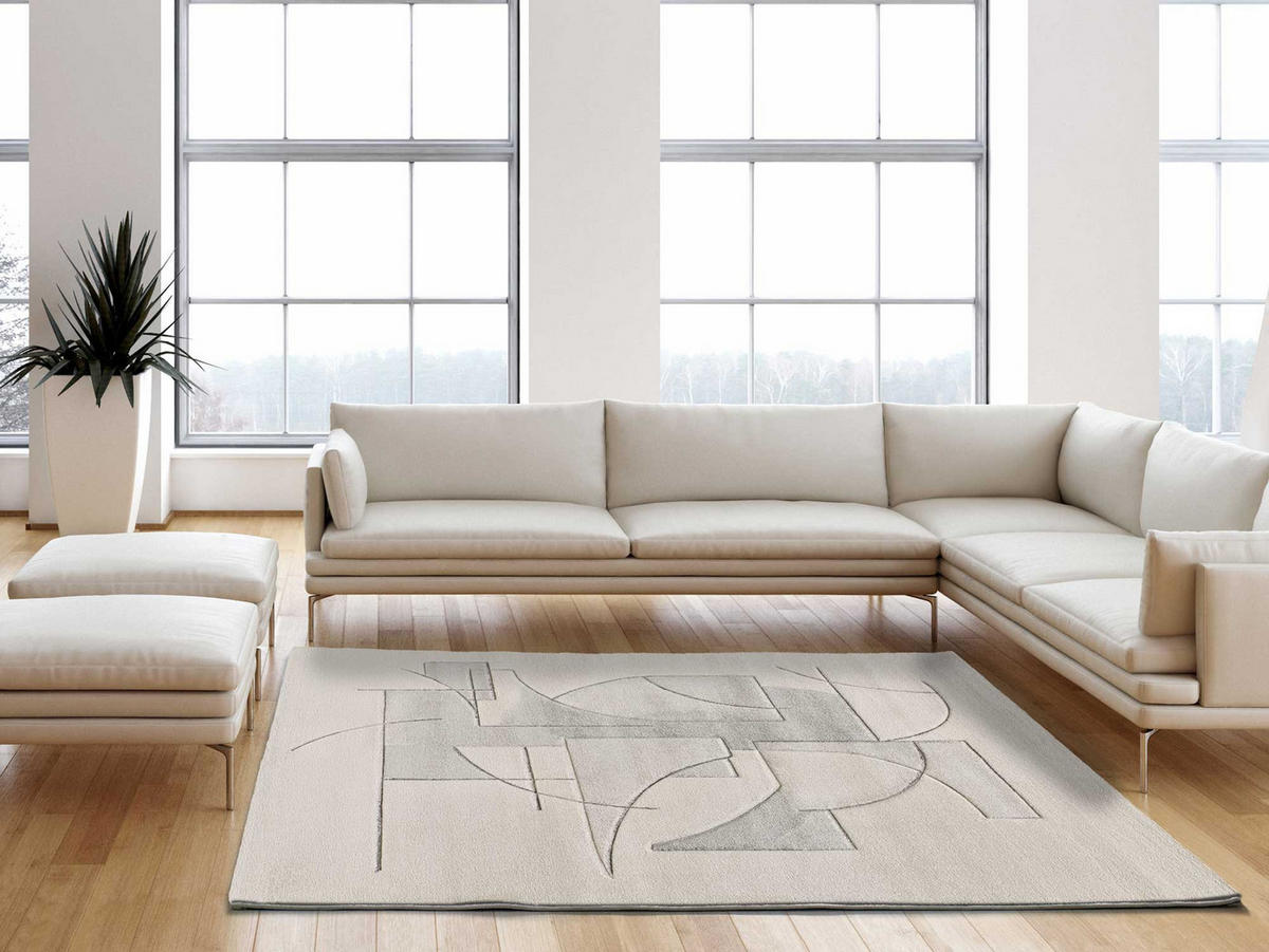 WEBTEPPICH Creme Lena 80/150 cm - Creme, Naturmaterialien/Textil (80/150cm) - Atticgo