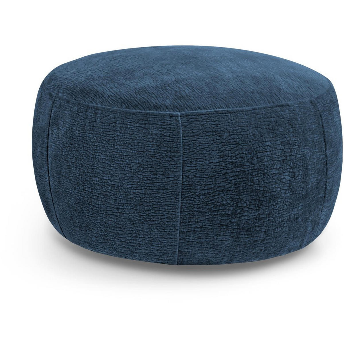 HOCKER Nano mit runder Form, 80x80 cm, Dunkelblau - Dunkelblau, Textil (80/48/80cm) - Beautysofa