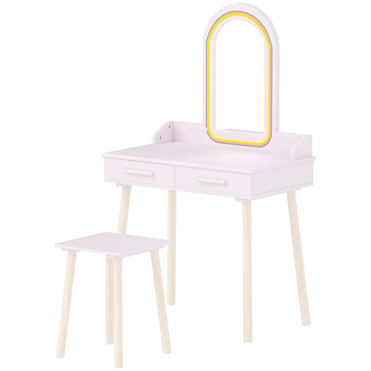 SCHMINKTISCH mit Schubladen Rosa 36.0/60.0/100.0 cm - Pink, Kunststoff (60/100/36cm)