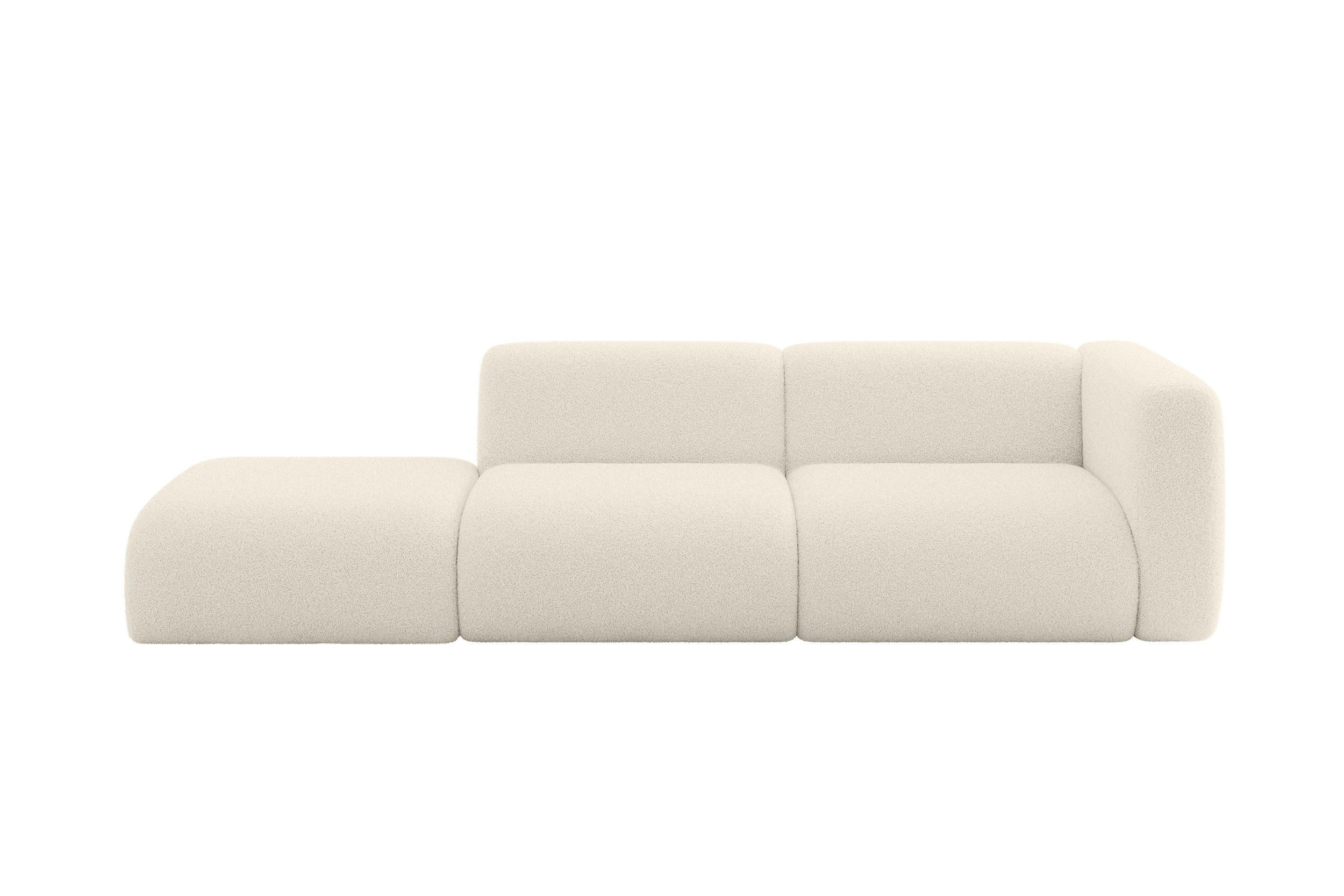 ALTDECOR POHOVKA S PRAVOU OTOMANOU MIRA-S3 296x89x70 Béžová Bouclé