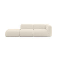 SOFA Ottomane Rechts MIRA-S3 296x89x70 Beige Bouclé - Kaschmir/Beige, Holzwerkstoff/Kunststoff (296/70/89cm) - ALTDECOR