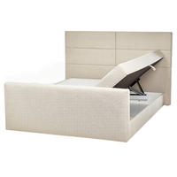 BOXSPRINGBETT 160/200cm Helles Beige Aristocrat - Beige, Textil (160/200cm) - Beliani