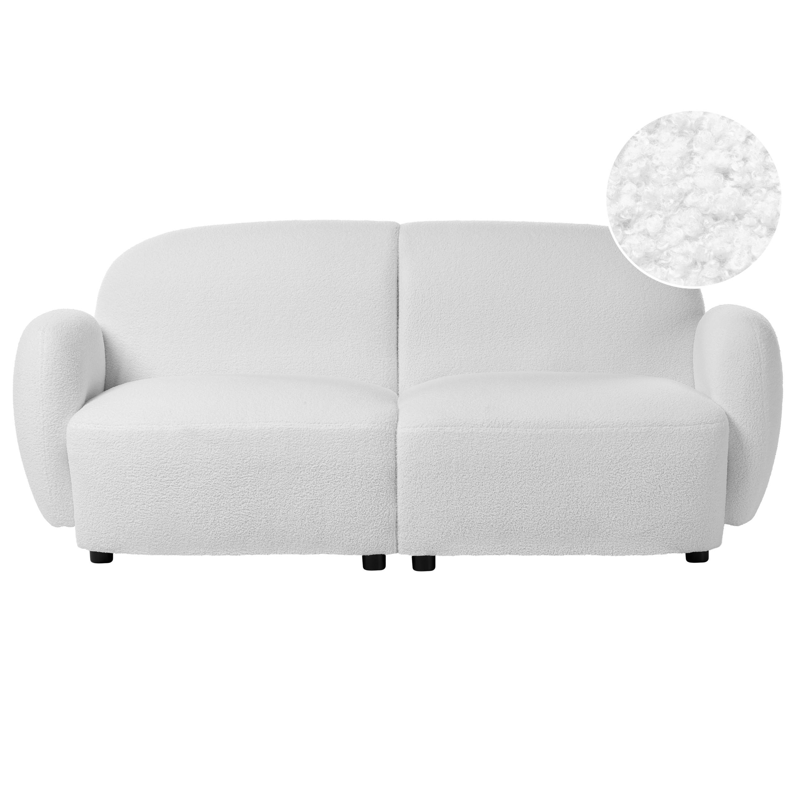 Beliani 3-Sitzer-Sofa Weiß, Schwarz 183x77x82 cm