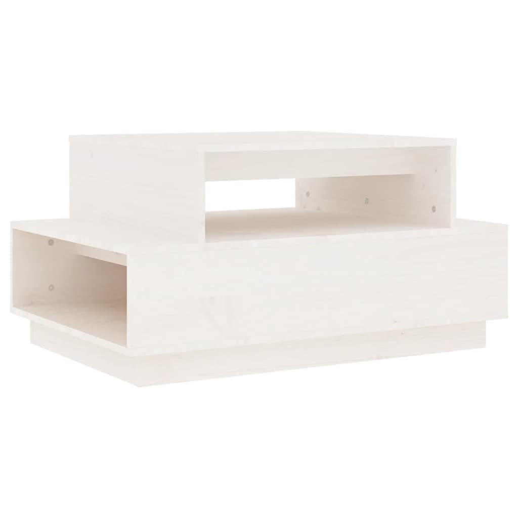 COUCHTISCH Weiß 80x55x40,5 cm Massivholz Kiefer - Weiß, Holz (80/55/40.5cm) - furnicato