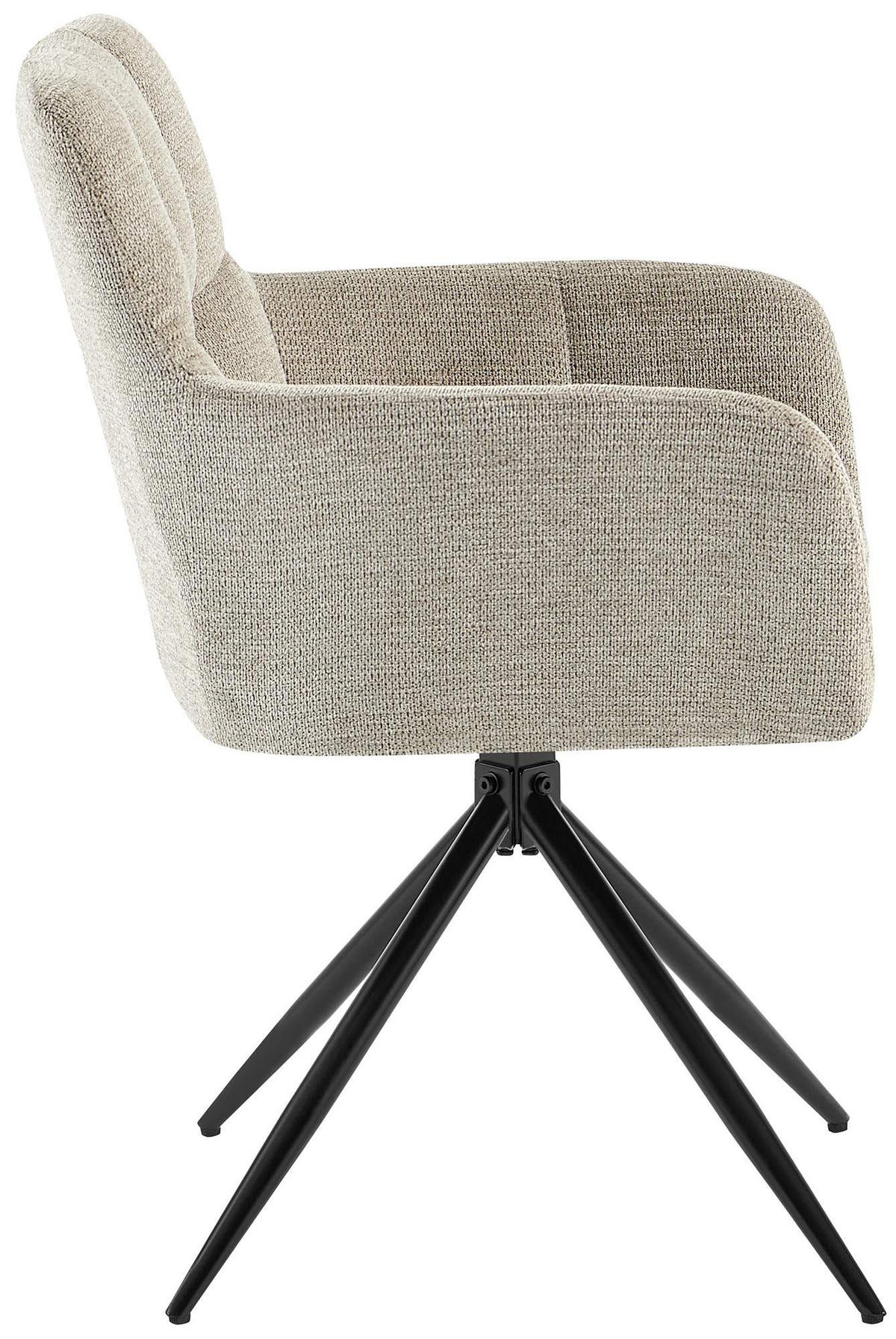 ARMLEHNENSTUHL Stoff Taupe - Taupe/Schwarz, Textil/Metall (59/87/59cm) - CLP