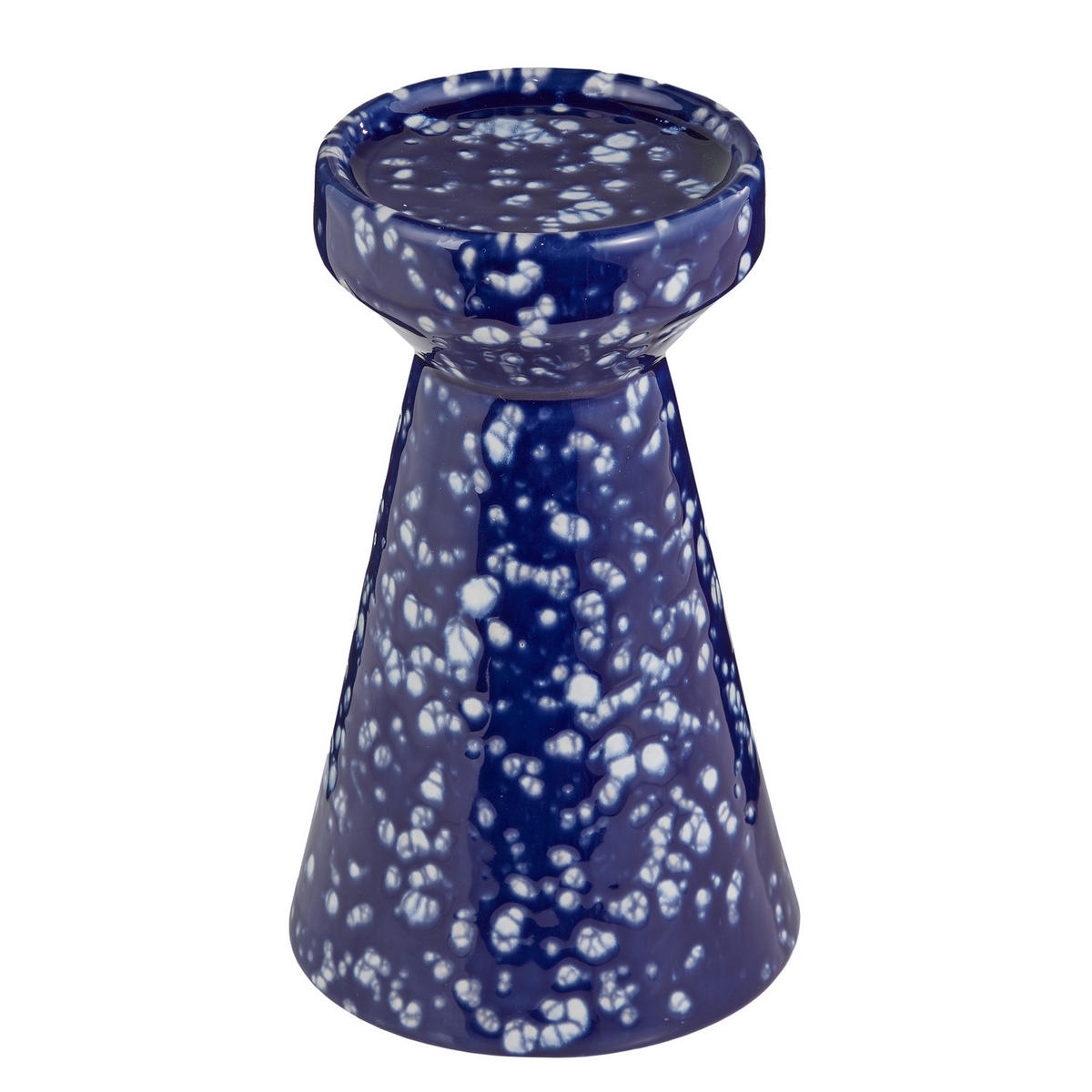 KERZENHALTER Speckle für Stumpenkerzen - Blau, Keramik (12/20/12cm) - BUTLERS