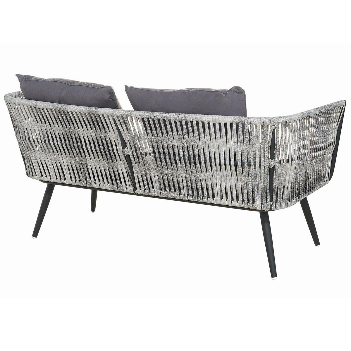 LOUNGE-SET 4-sitzer Rattan Grau Ragusa - Grau, Kunststoff - Beliani