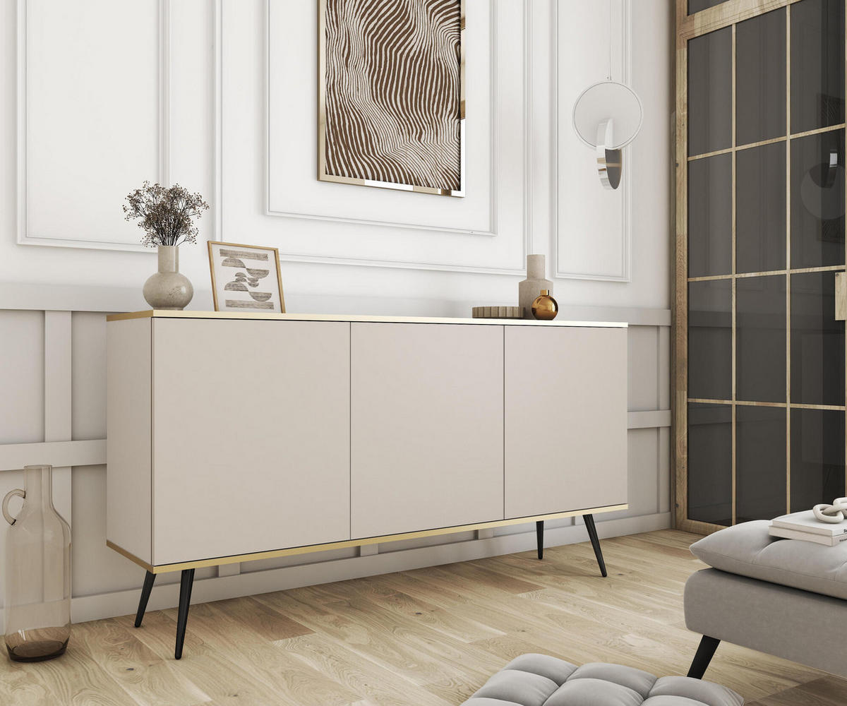 SIDEBOARD ORO Beige 160x39x85 cm - Beige, Holzwerkstoff (160/85/39cm) - FURNLUX