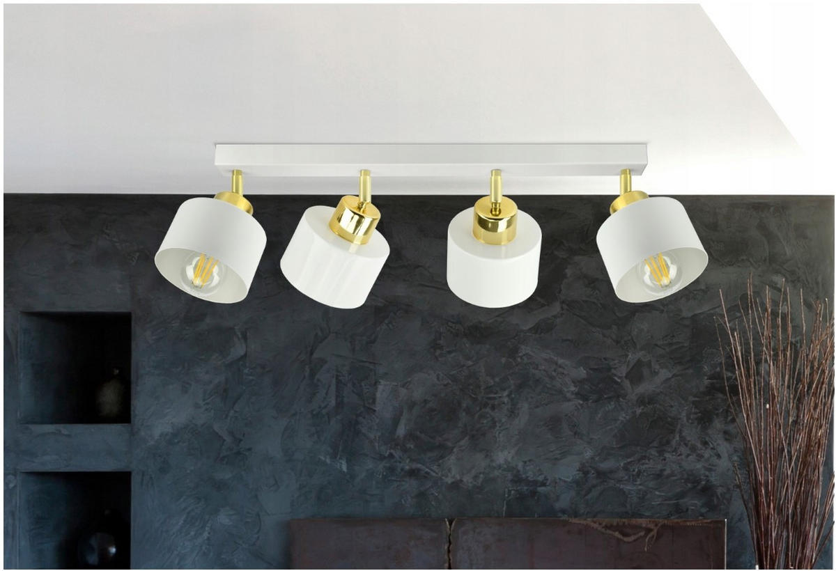 DECKENLEUCHTE Rollen - Goldfarben/Weiß, Metall (12/75/25cm) - kiki design